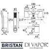 Bristan Bright Bath Shower Mixer Dimensions